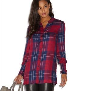 TIE SLEEVE PLAID SHIRT